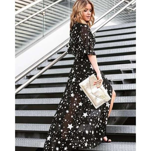 Lovers + Friends Dresses & Skirts - Lovers & Friends black Star Wrap Dress size XS High Low Revolve